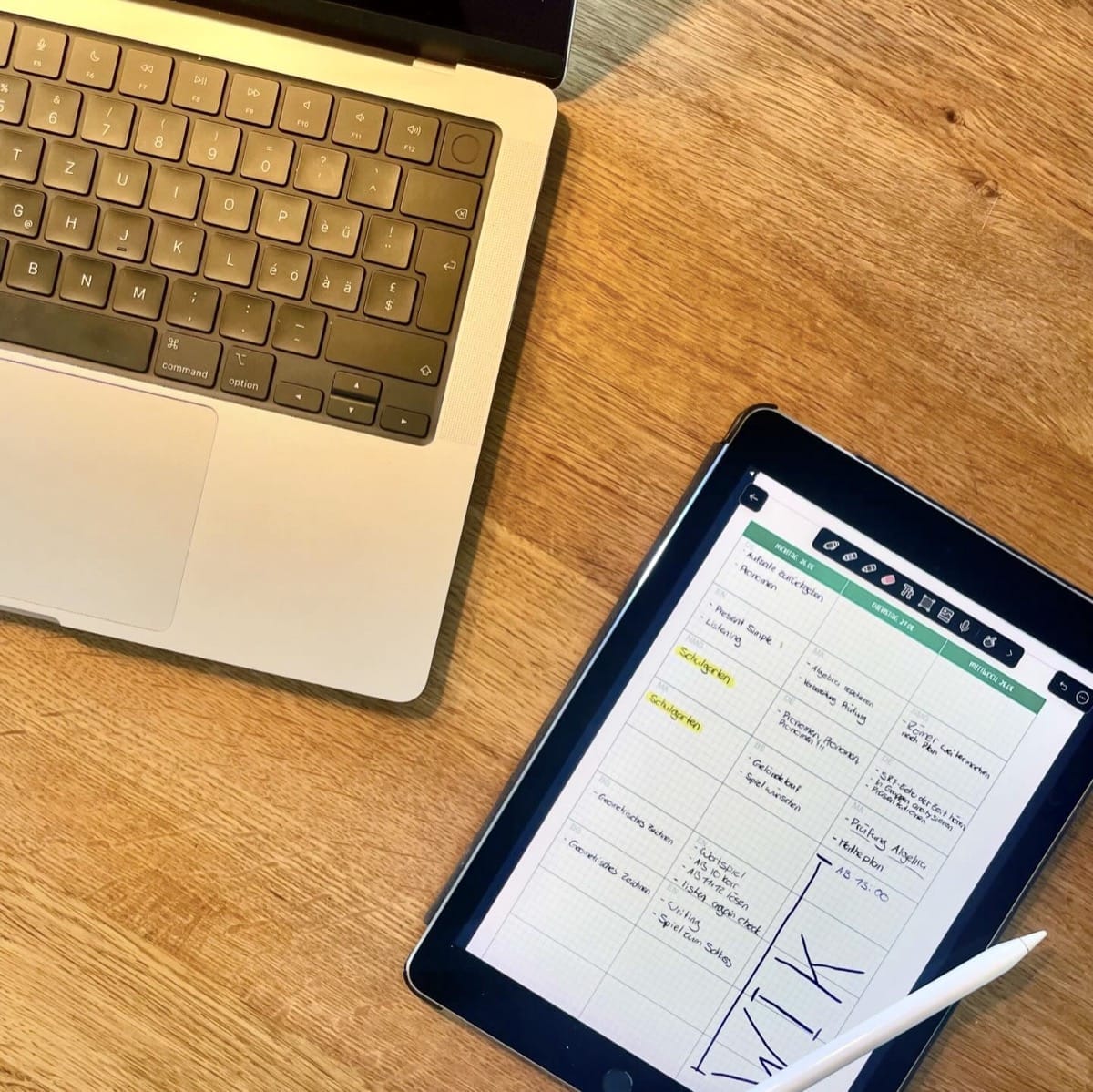 dream. plan. teach. Agenda Kalender fuer iPad